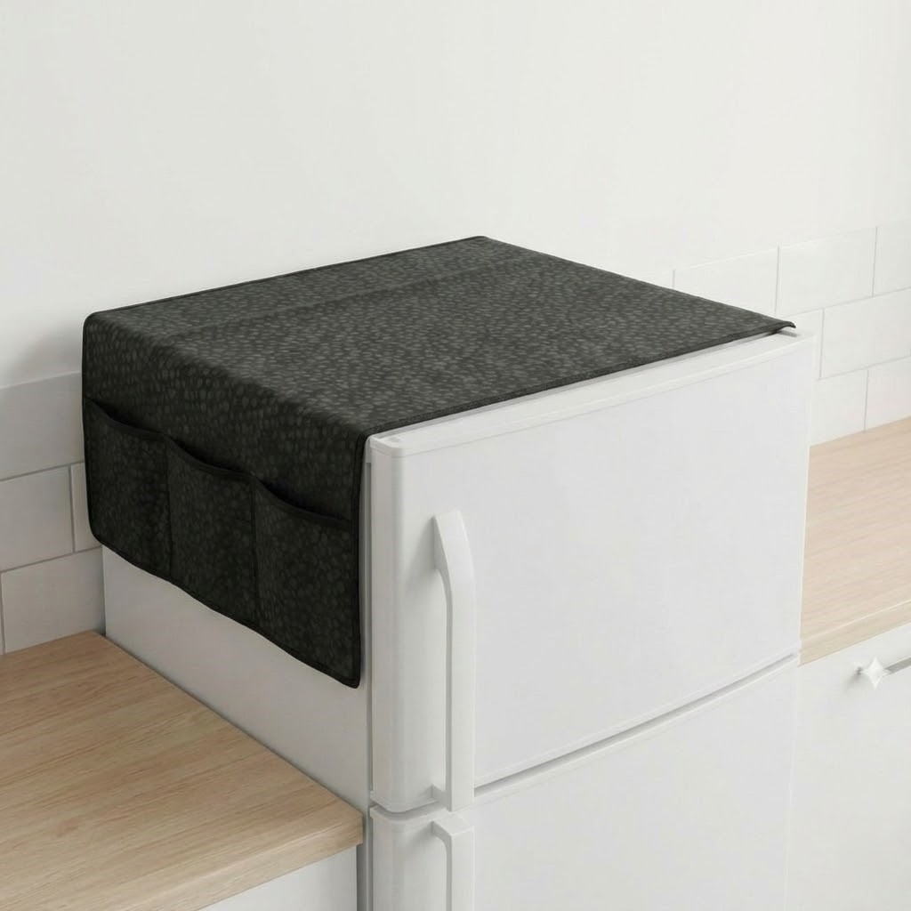 Premium Luxury Refrigerator Top Cover – Quilted Cotton with 3-Layer Foam Padding